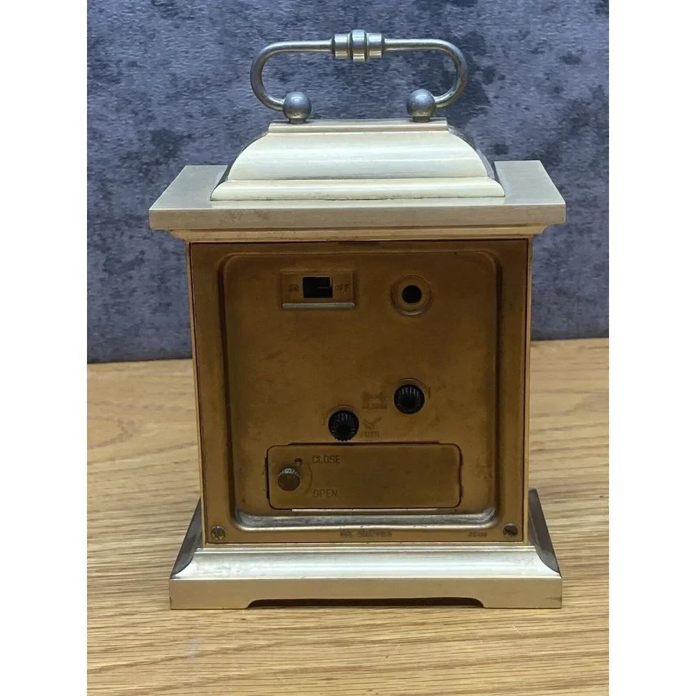 Seth Thomas Carriage Quartz Alarm Clock Rapture Mantle‎ Japan Brass 6
